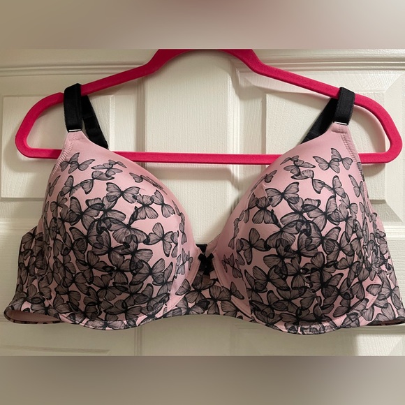 Torrid Perfect T-Shirt Bra Dusty Rose Butterfly Size 44C - Picture 2 of 5